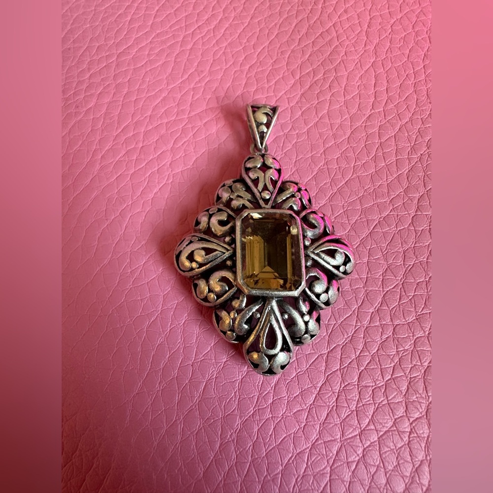 Vintage Sterling Silver and Citrine? Pendant
